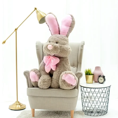 Teddyway Vuni Big Plush Bunny Giant XXL, Soft Toy, 120 Cm, 47 Inches, 3.9 Feet, Gray - Teddyway